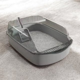 Bac à Litière Chat – Grande Capacité, Rebords Anti-Projection