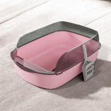 Bac à Litière Chat – Grande Capacité, Rebords Anti-Projection